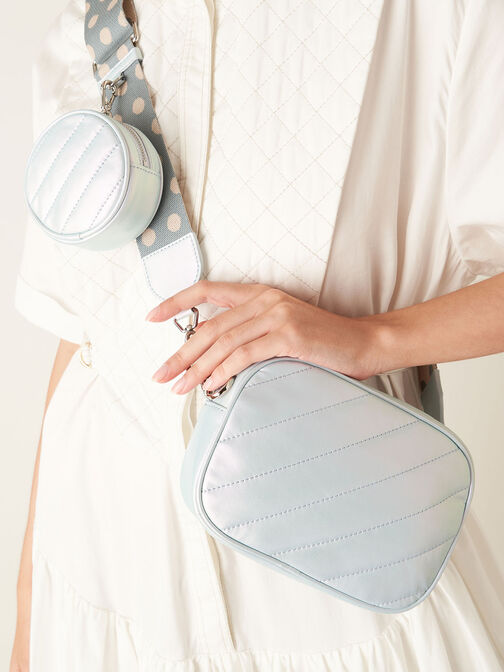 Chailly Panelled Crossbody Bag & Pouch, Peacock, hi-res