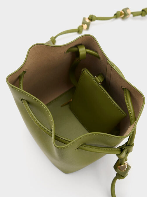 Cube Knotted Bucket Bag, Pistachio, hi-res