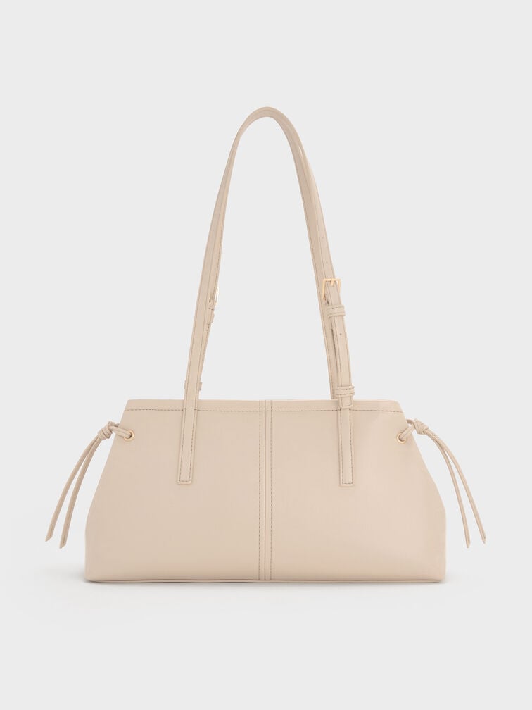 Noane Elongated-Handle Shoulder Bag, Oat, hi-res