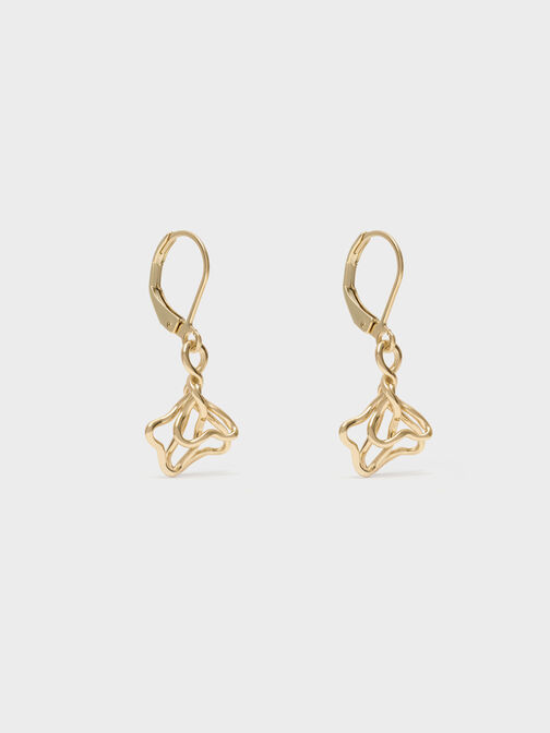 Fernley Flower Drop Earrings, Gold, hi-res