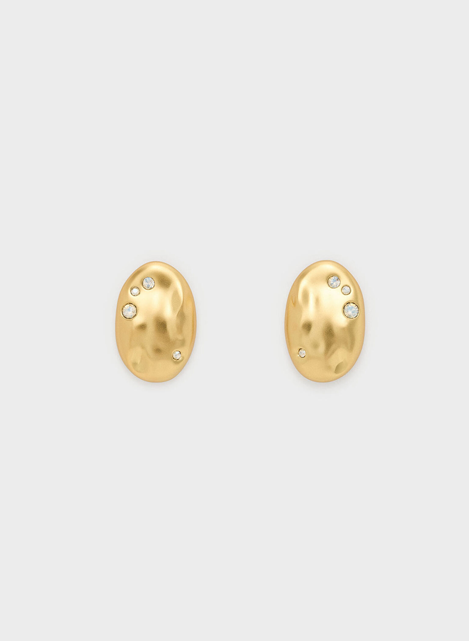 Pendientes esculturales Ottilie, Dorado pulido, hi-res