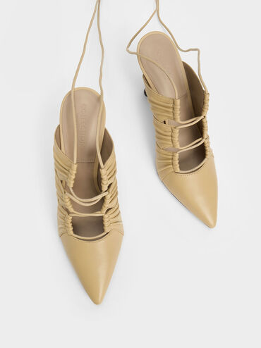 Landis Leather Tie-Around Pumps, Sand, hi-res