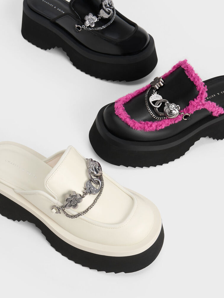 Lotso Embellished Platform Mules, Black, hi-res