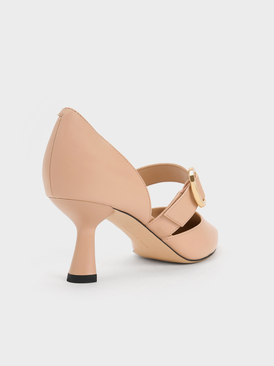 Buckled D'Orsay Pumps, Nude, hi-res