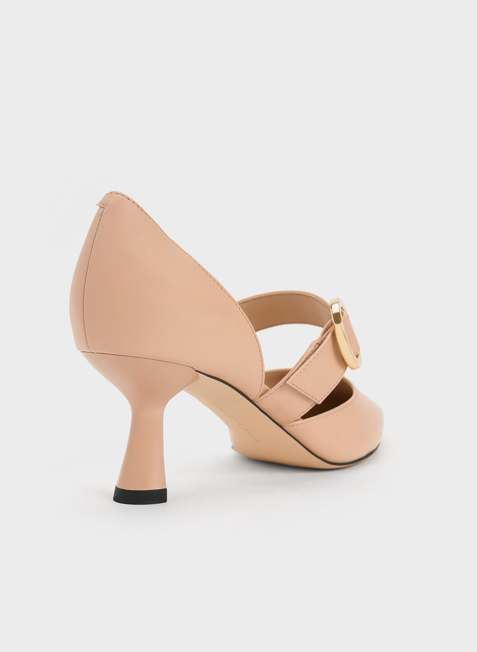 Buckled D'Orsay Pumps, Nude, hi-res