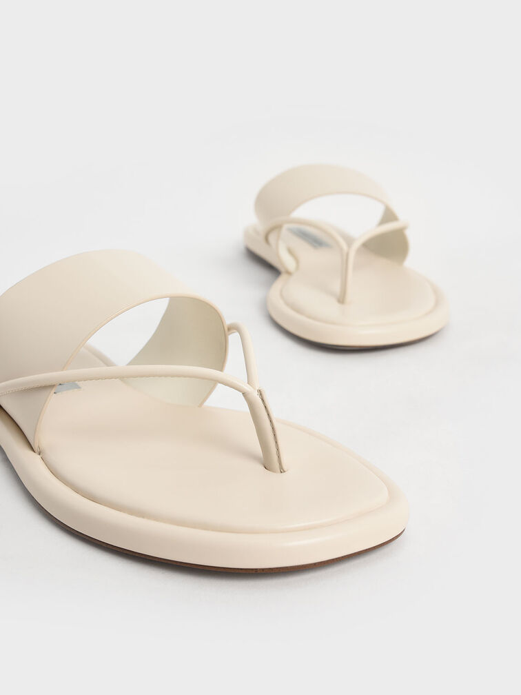 Padded Thong Sandals, Chalk, hi-res