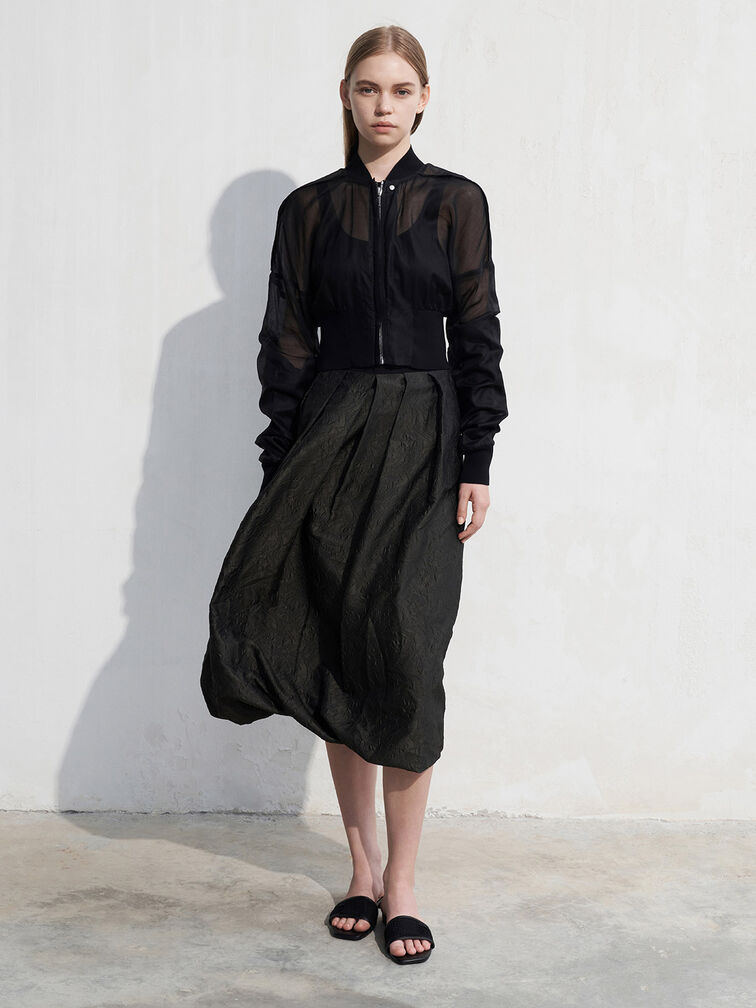 Sandalias slip-on tejidas con malla, Negro texturizado, hi-res