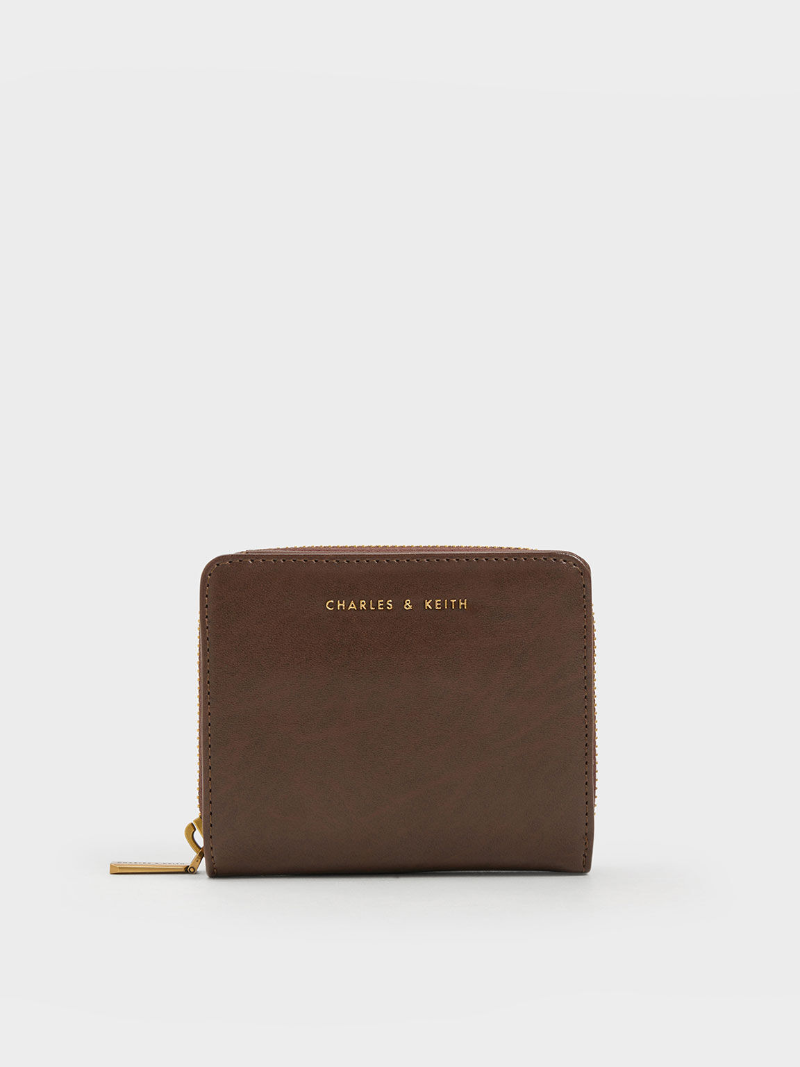 Zip Around Small Wallet Dark Brown