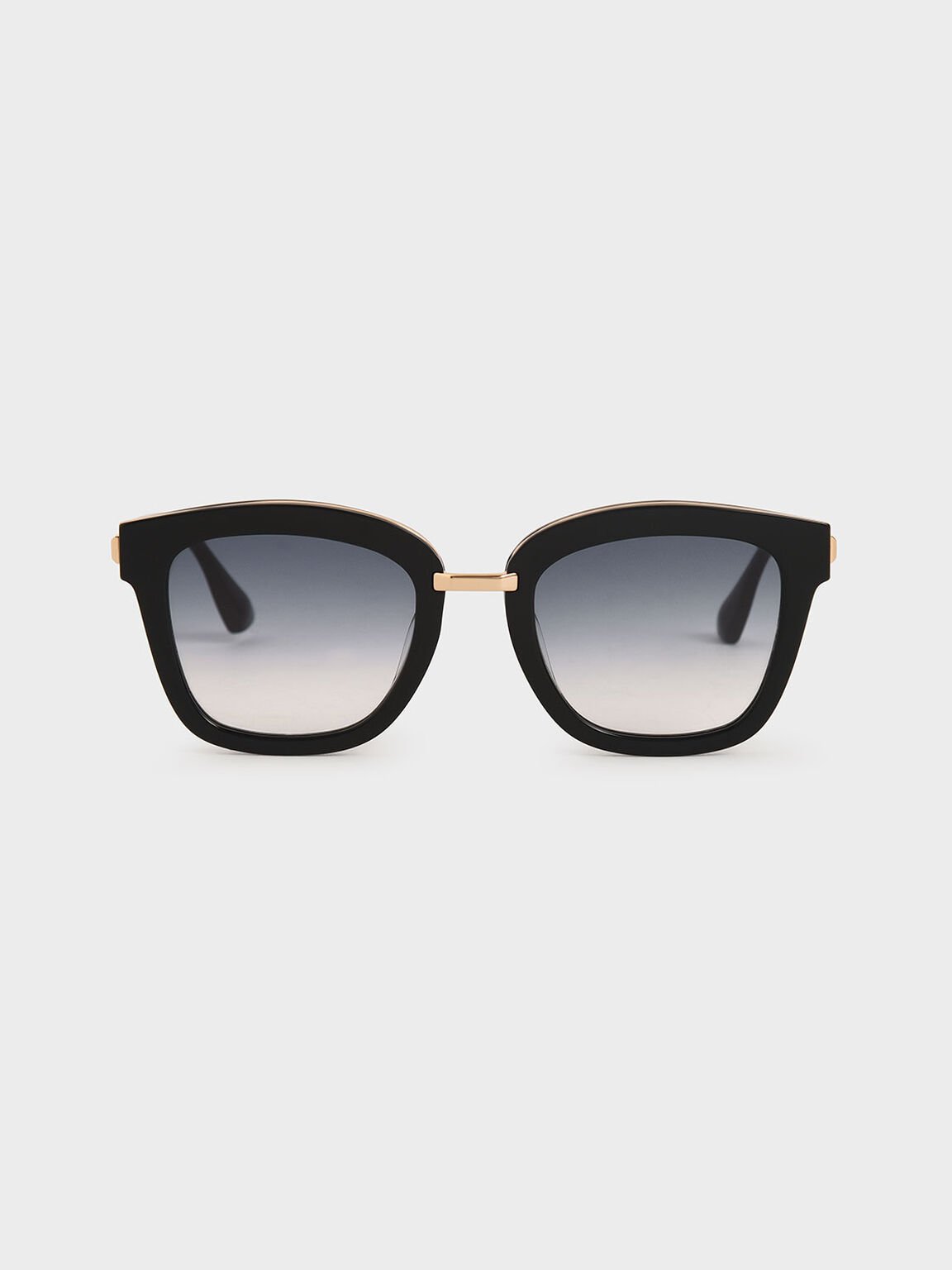 Acetate Wayfarer Sunglasses, Black, hi-res
