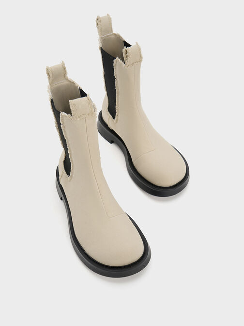 Bryn Denim Chelsea Boots, Beige, hi-res