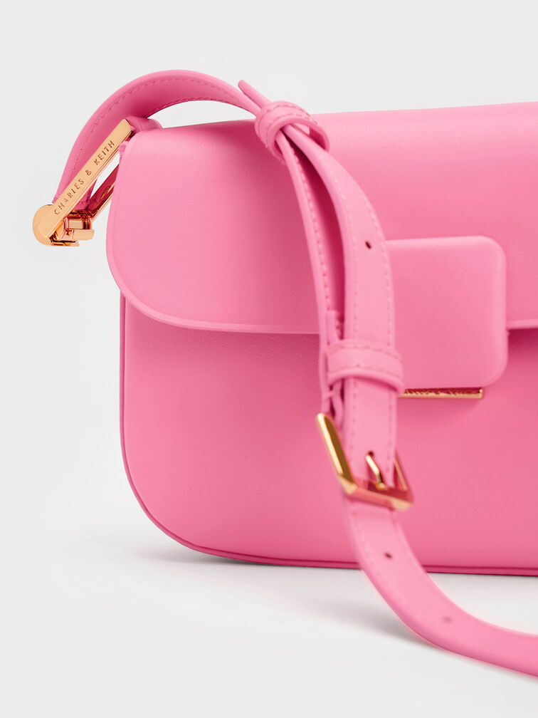 Koa Square Push-Lock Shoulder Bag, Pink, hi-res