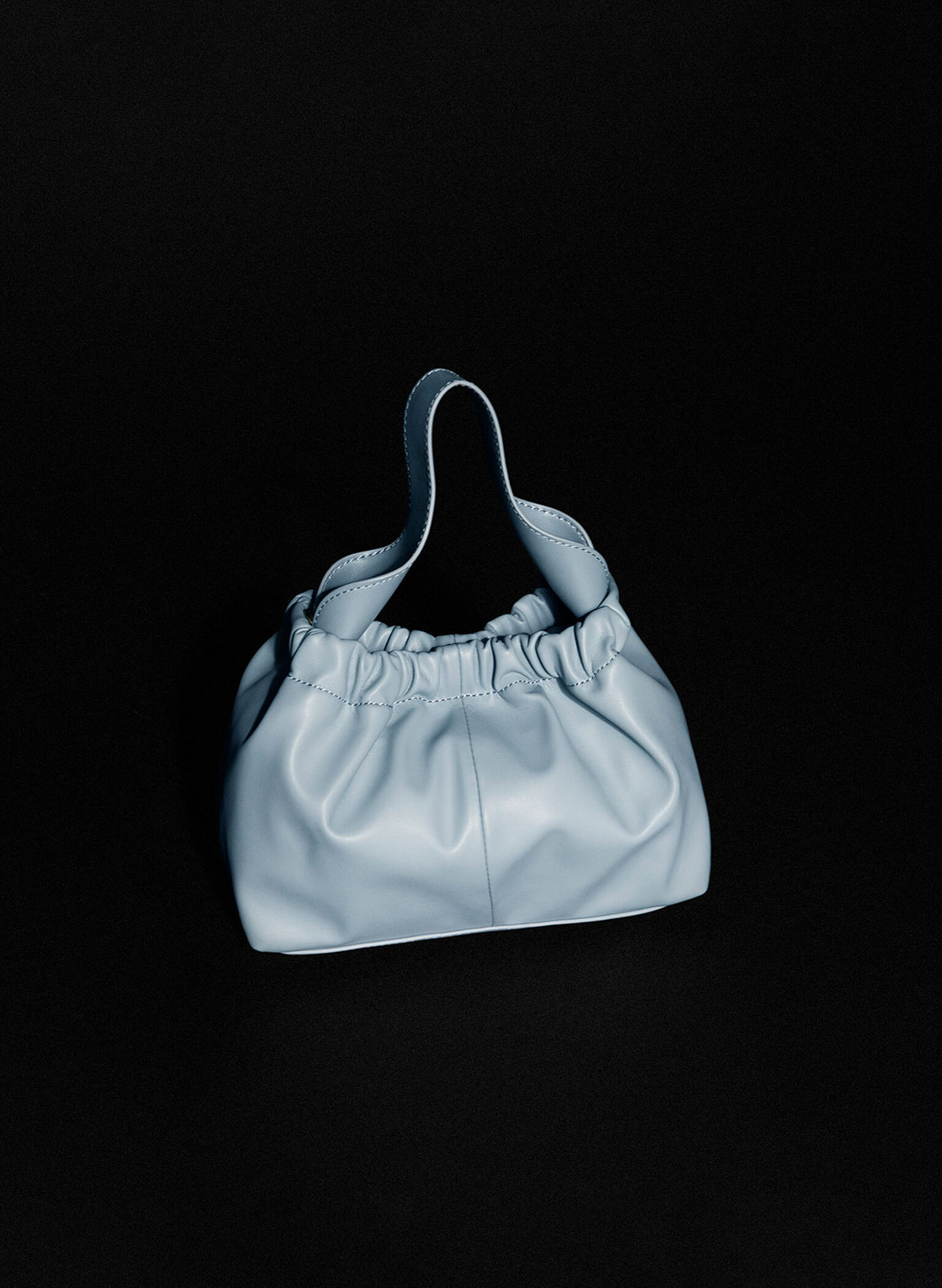 Ally Ruched Slouchy Chain-Handle Bag, Slate Blue, hi-res