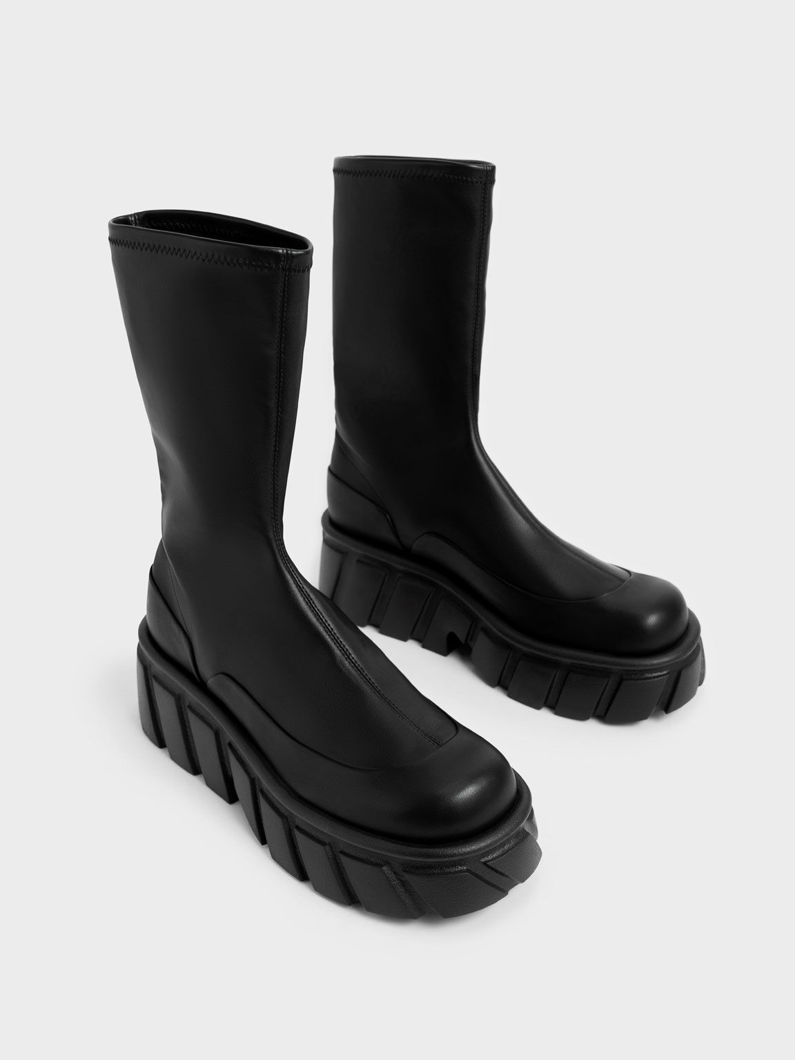 Aberdeen Platform Boots, Black, hi-res