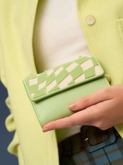 Rowan Bead-Handle Canvas Cut-Out Wallet, Mint Green, hi-res