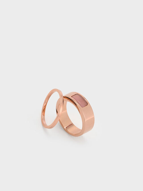 Briar Square Two-Ring Set, Rose Gold, hi-res