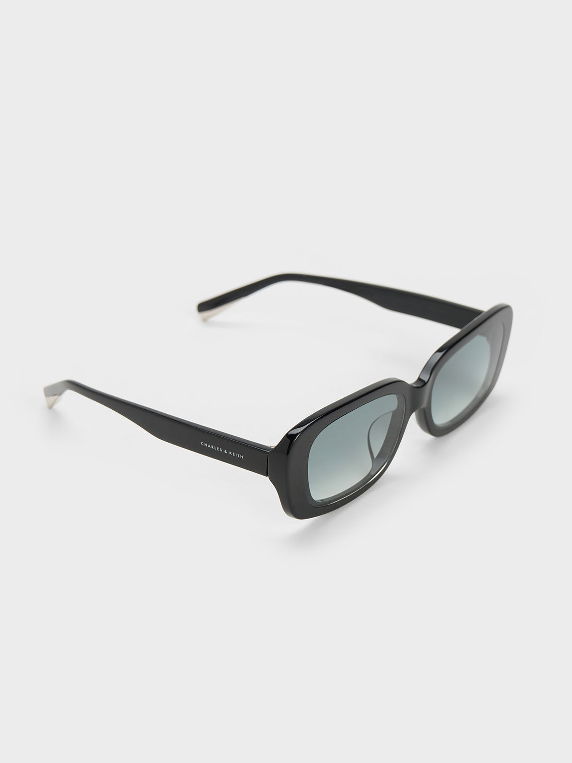 Black Aubrey Rectangular Sunglasses - Black - CHARLES & KEITH US