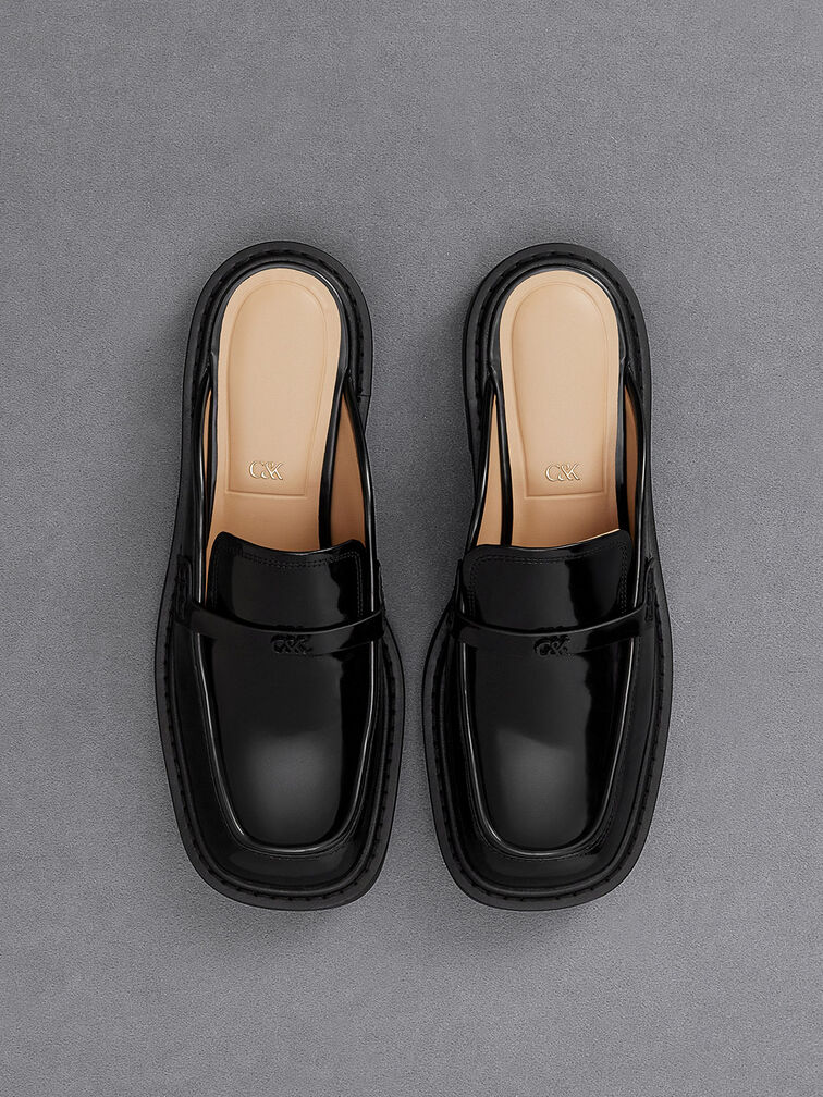 Black Box Tahlia Leather Loafer Mules - CHARLES & KEITH SG