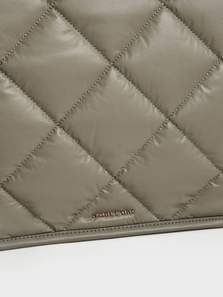 Celia Double Handle Quilted Tote Bag, Taupe, hi-res
