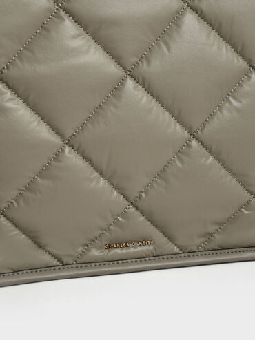 Celia Double Handle Quilted Tote Bag, Taupe, hi-res