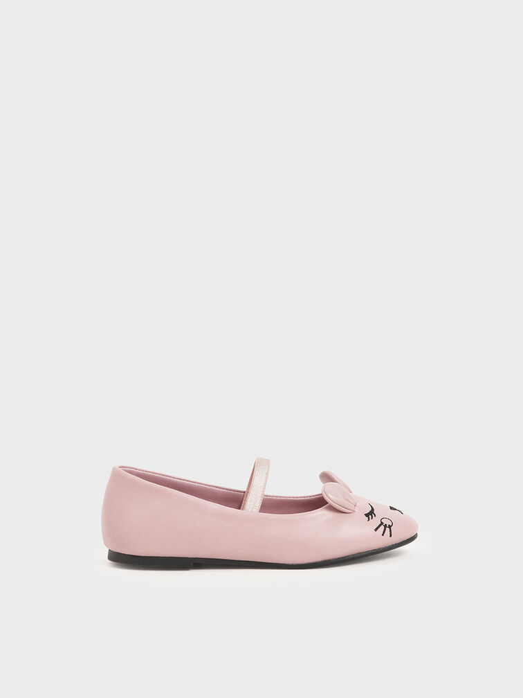 兒童老鼠平底鞋, 粉紅色, hi-res