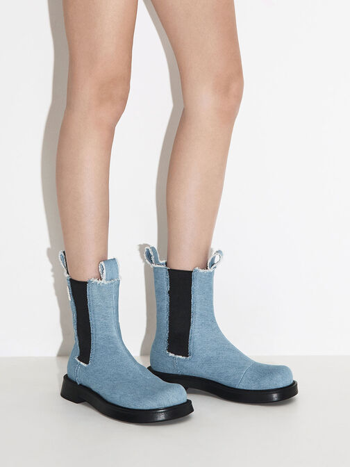 Bryn Denim Chelsea Boots, Light Blue, hi-res