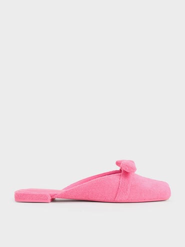 Loey Textured Knotted Mules, Pink, hi-res