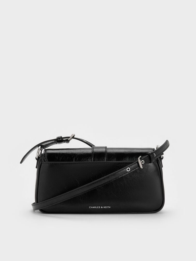 Blaise Belted Shoulder Bag, Noir, hi-res