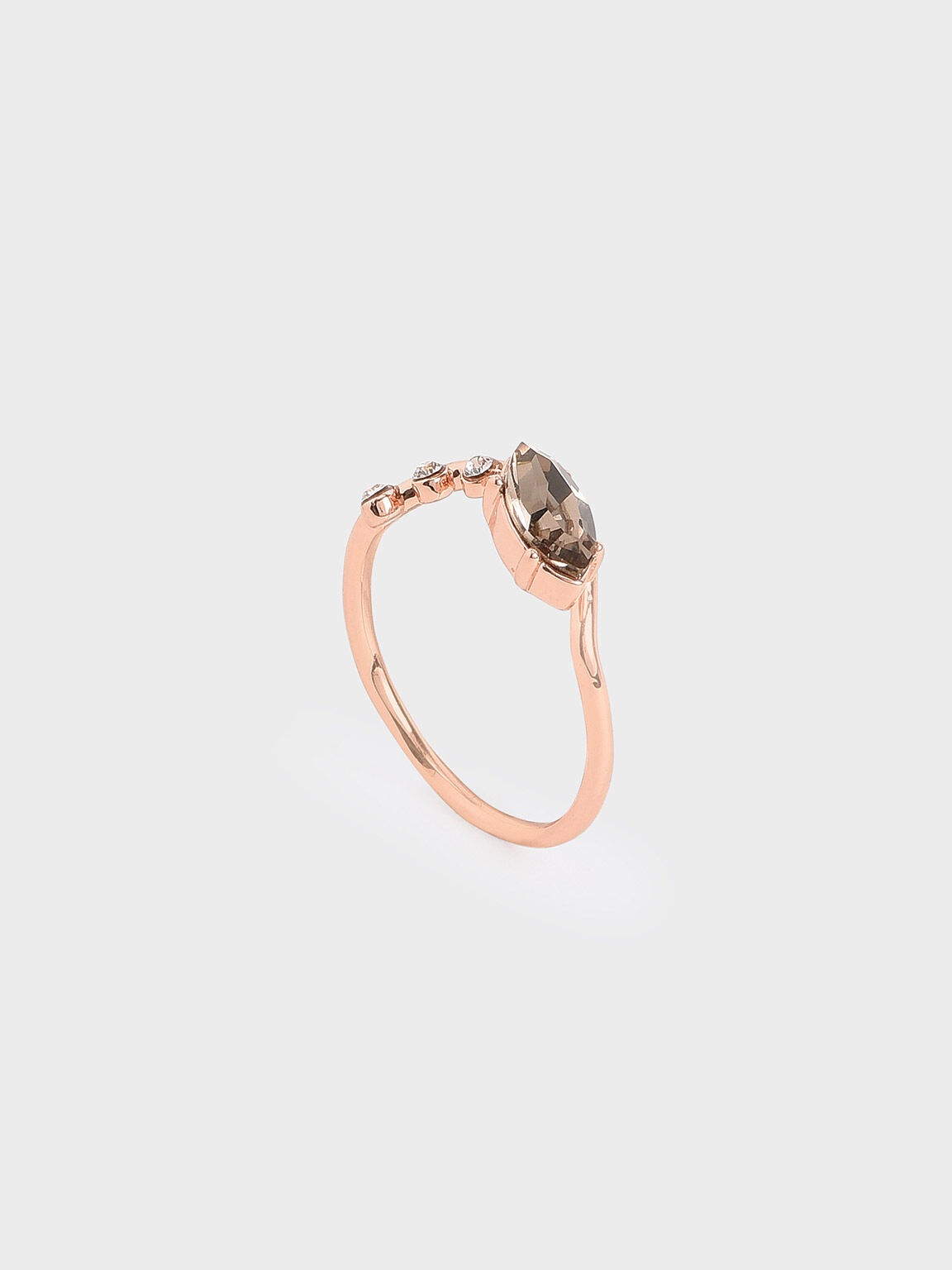 Swarovski® Crystal Geometric Ring, Rose Gold, hi-res