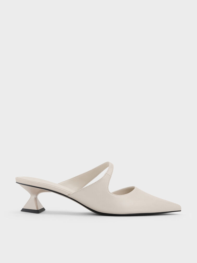 Vada Asymmetric Sculptural Heel Pumps, White, hi-res