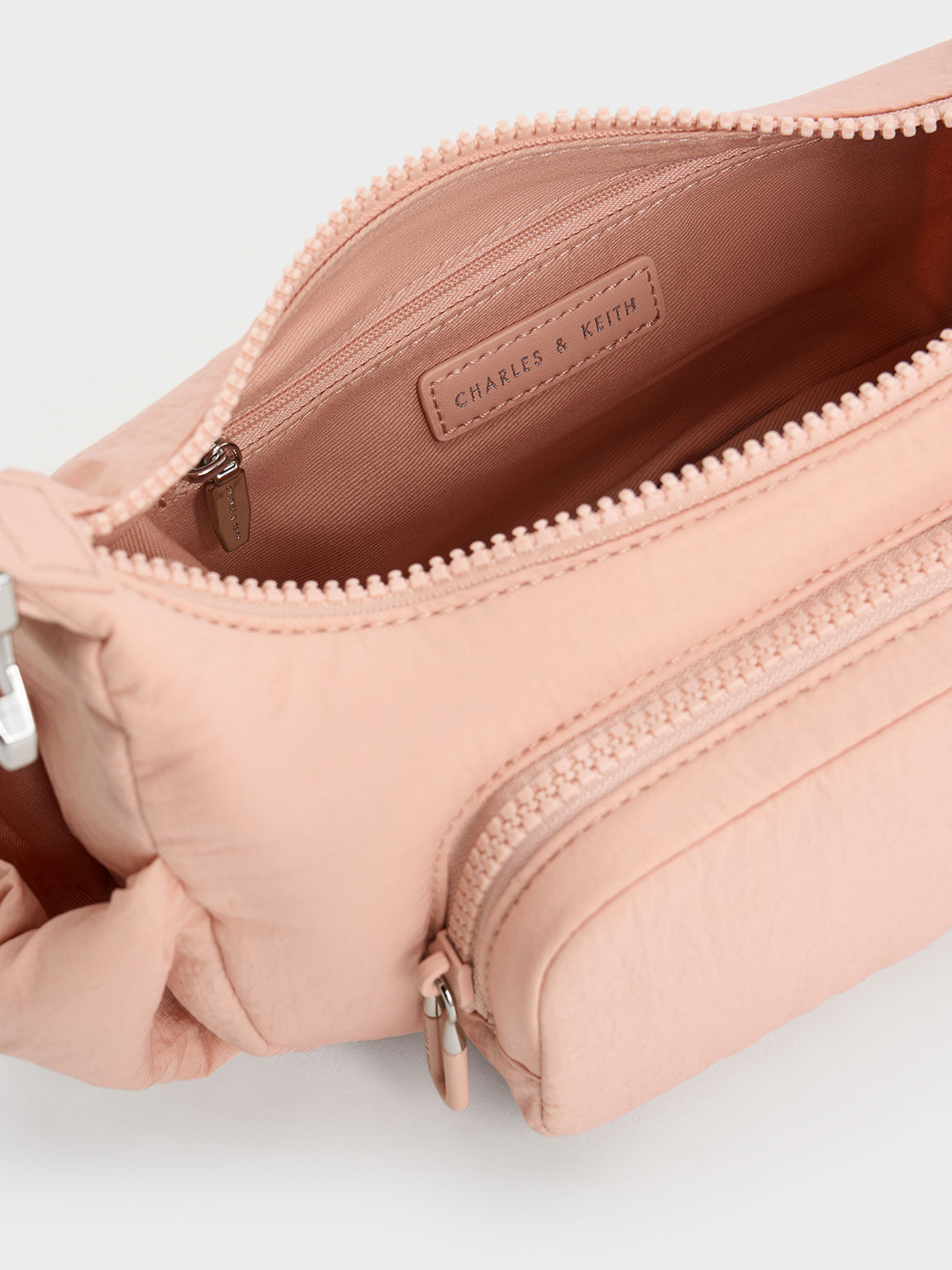 Pink Soleil Nylon Shoulder Bag CHARLES KEITH OM