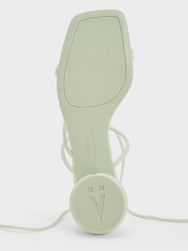 Strappy Tie-Around Sandals & Fruit Charms Set, Mint Sorbet, hi-res
