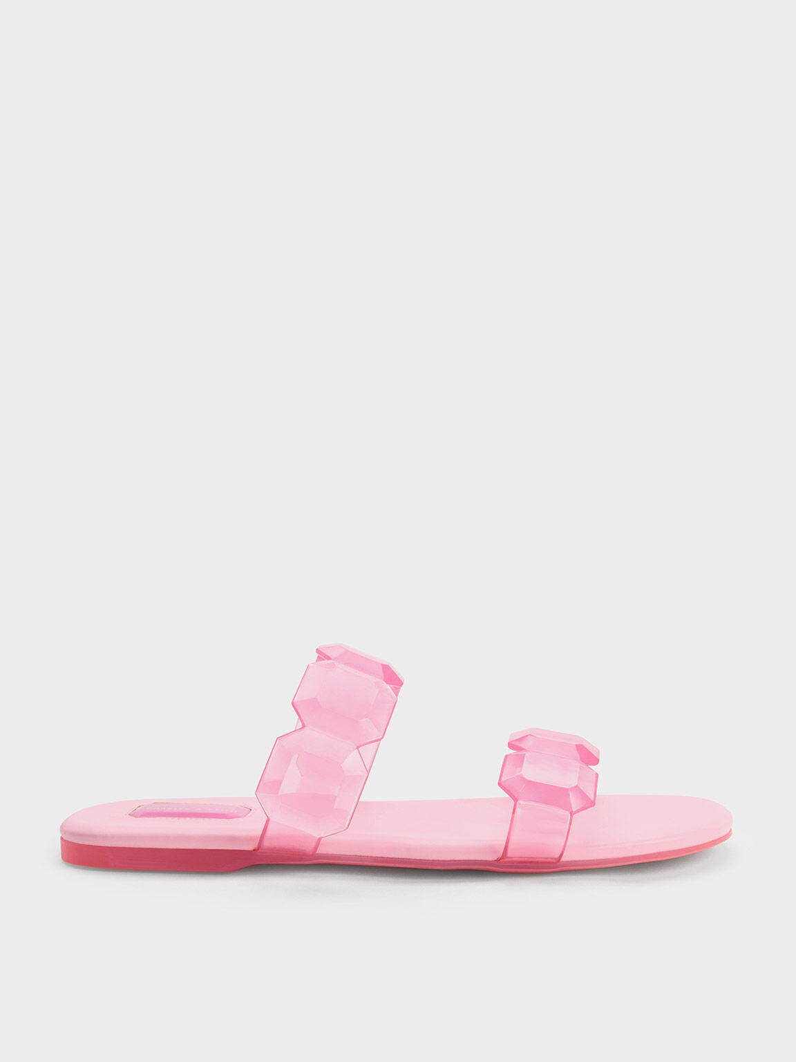 Gem-Strap Slide Sandals, Light Pink, hi-res
