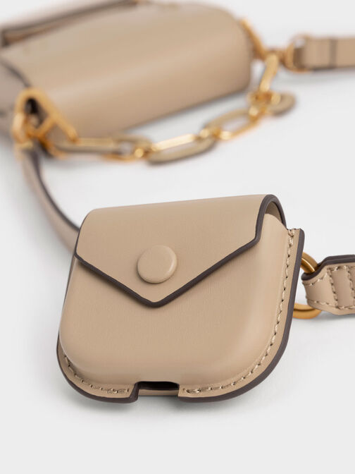 Amber Chain-Handle Long Crossbody Bag, Sand, hi-res