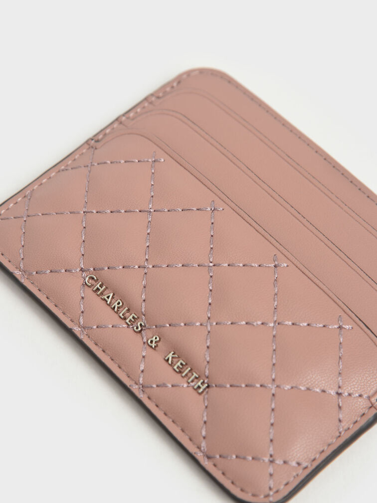 Cleo Quilted Card Holder, Blush, hi-res