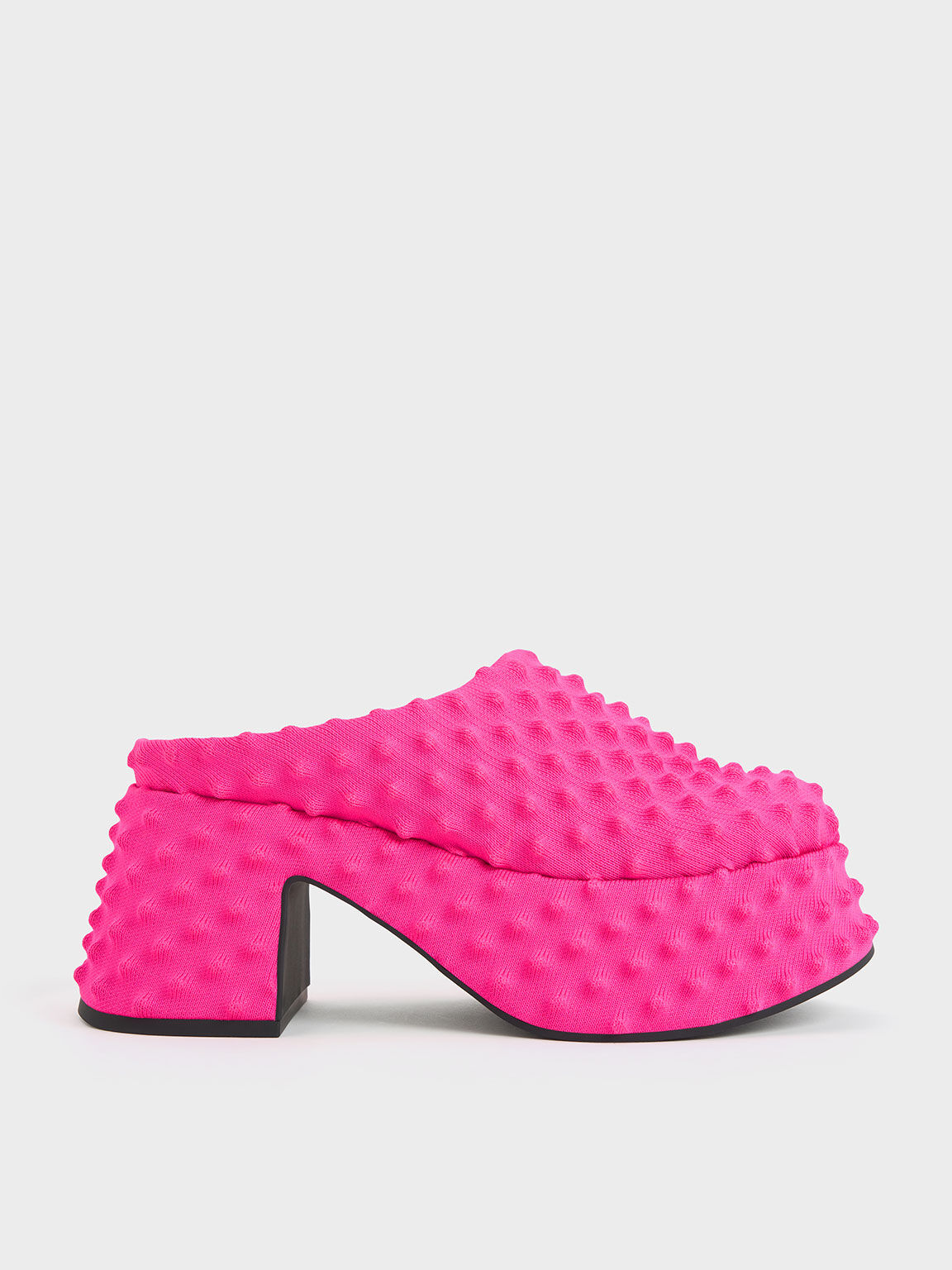 Fuschia pink top mules