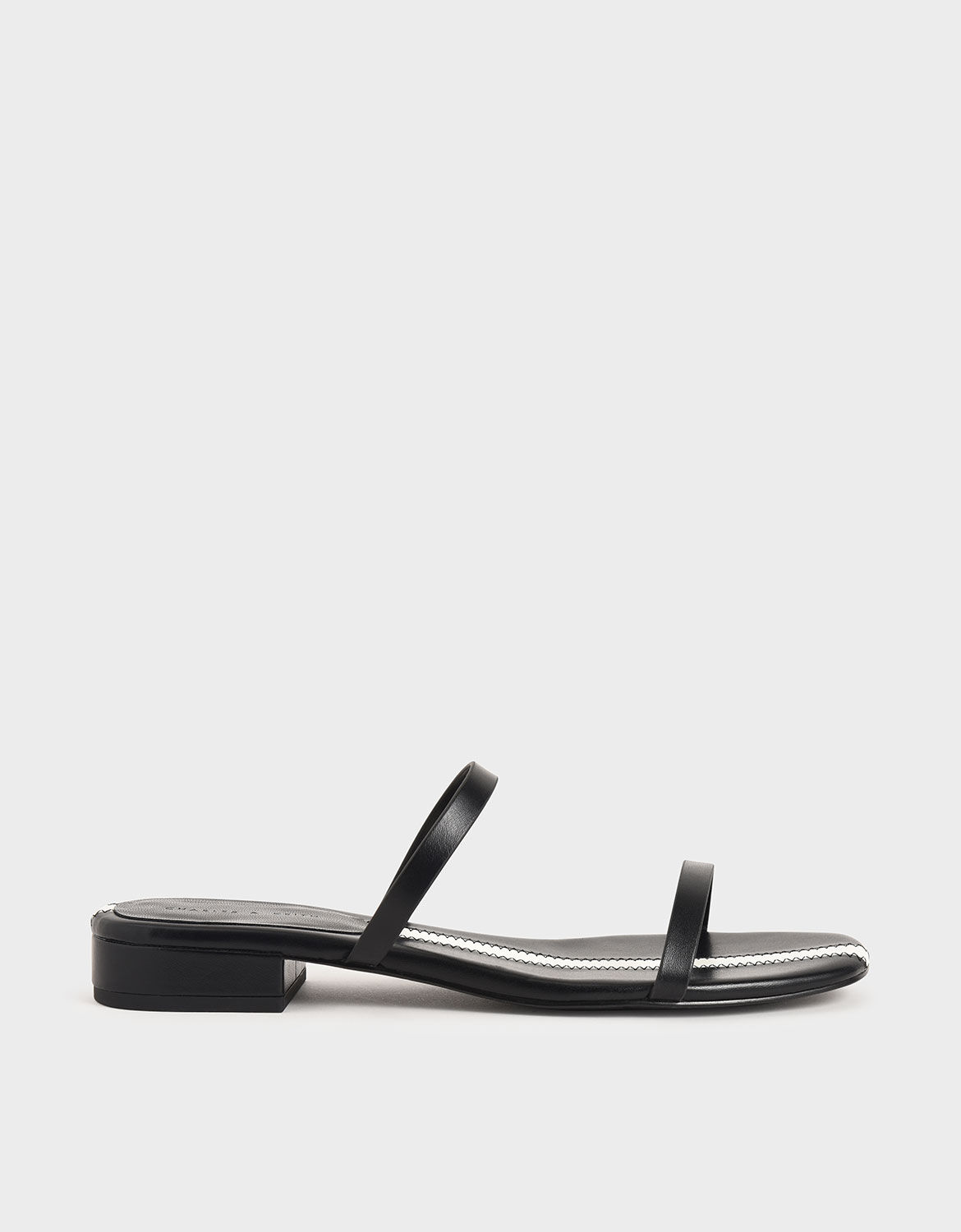 black 2 strap sandals