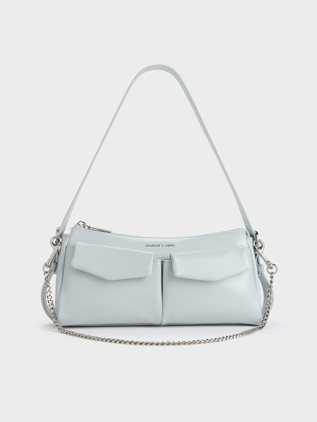Rachel Front-Pocket Chain Shoulder Bag, Sea Salt Blue, hi-res