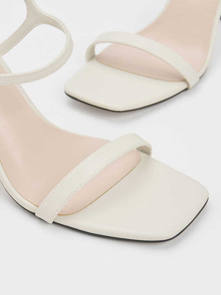 Square Toe Trapeze Heel Sandals, Chalk, hi-res