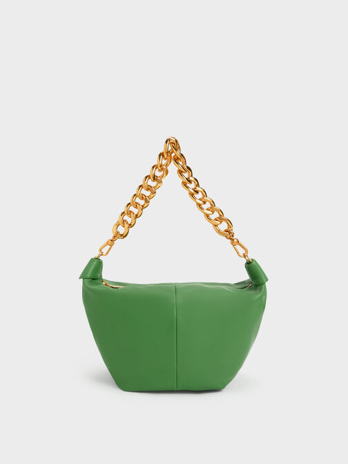 Daki Chain Handle Hobo Bag, Green, hi-res