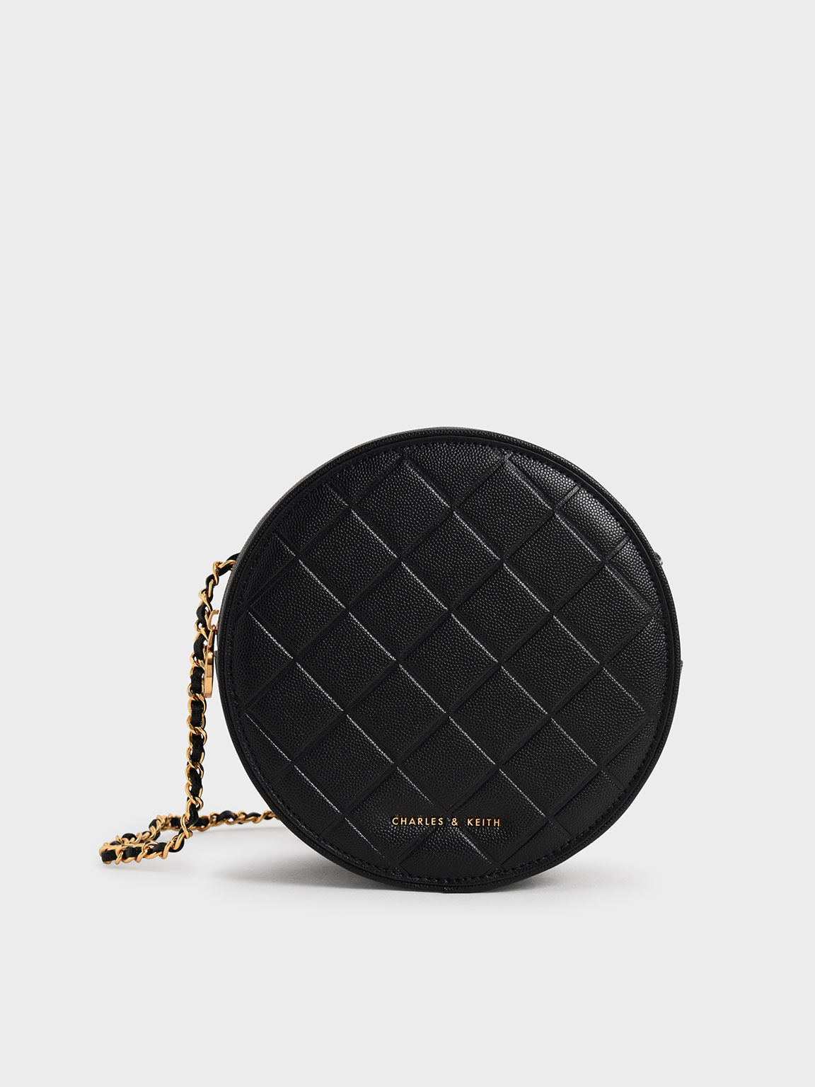 Kwan Quilted Circle Bag, Black, hi-res