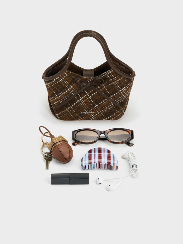 Bolsa Hazel Xadrez com La&ccedil;o e Al&ccedil;a Tubular, Multicolorido, hi-res