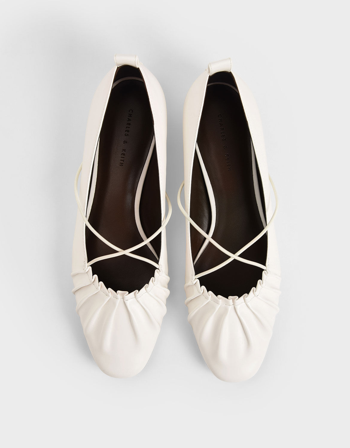 Ruched ballet flats store