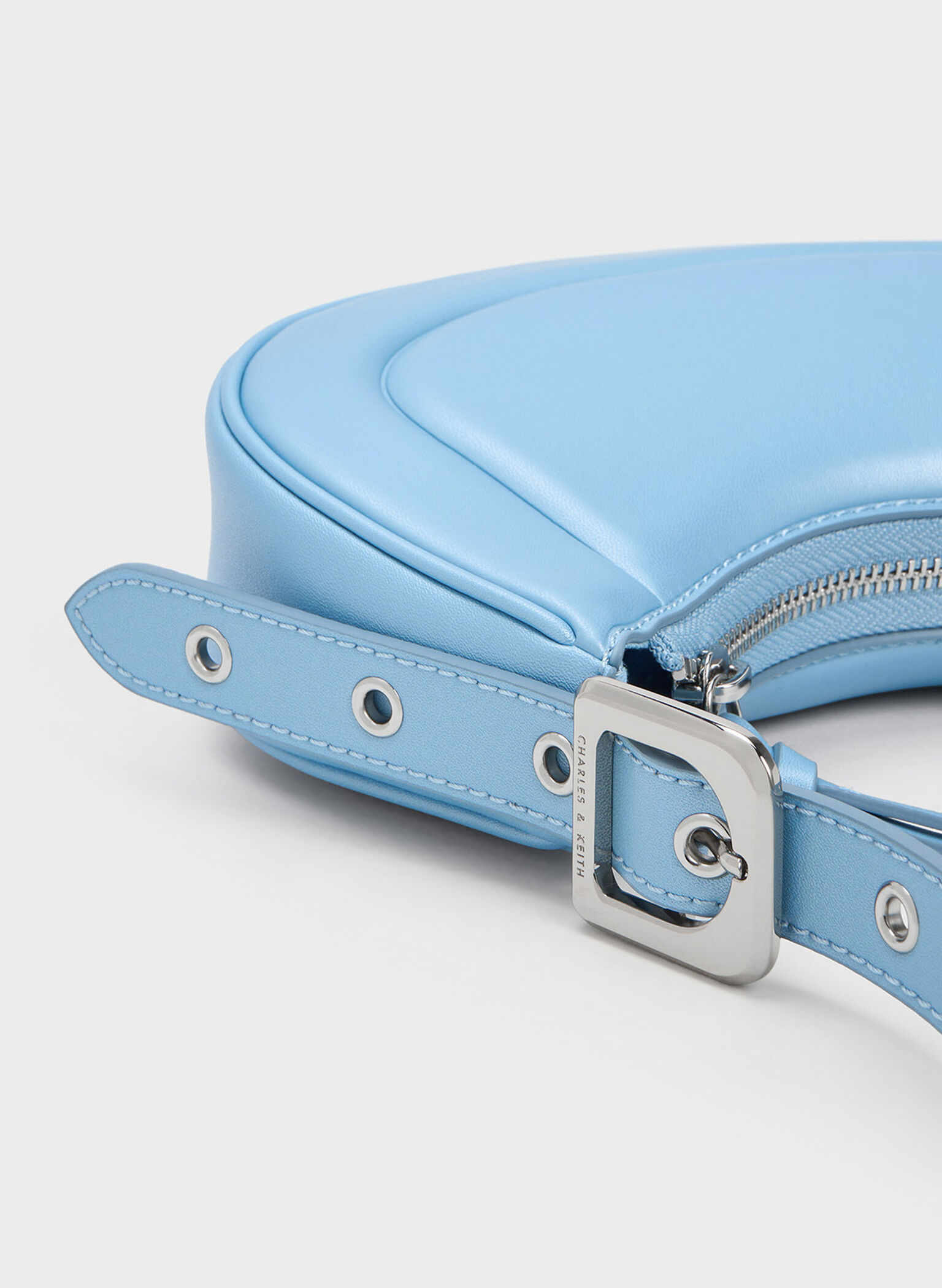 Petra Curved Shoulder Bag, Blue, hi-res