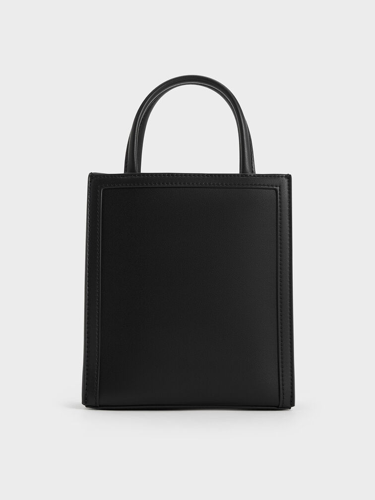 Double Handle Tote Bag, Black, hi-res