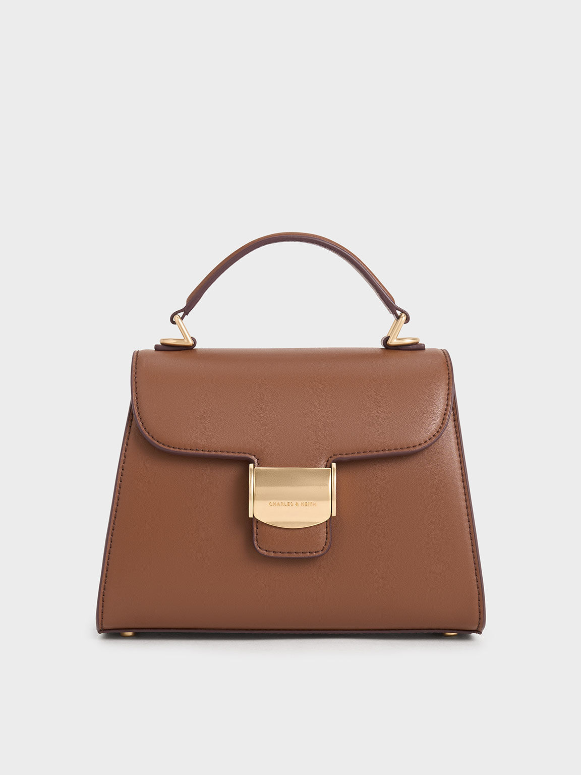 Chocolate Violetta Trapeze Top Handle Bag CHARLES KEITH US