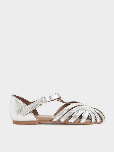 Girls' T-Bar Mary Janes, Silver, hi-res