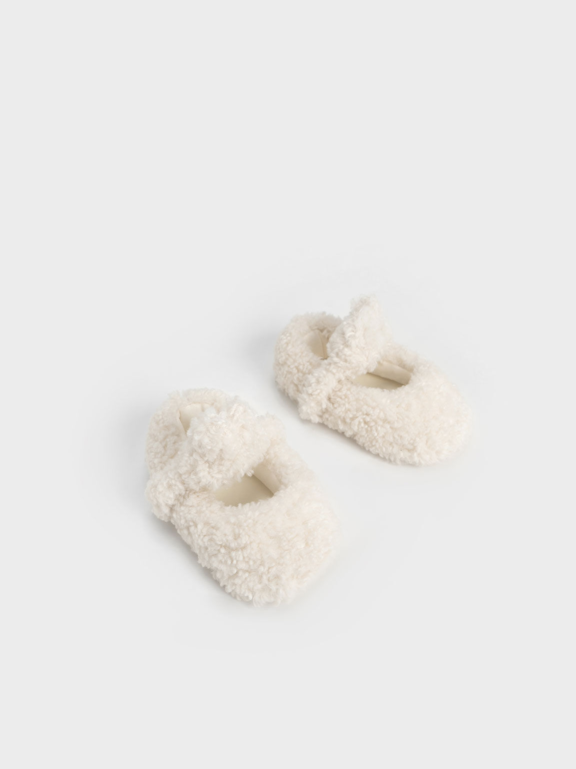 Girls' Furry Bunny Mary Janes, White, hi-res