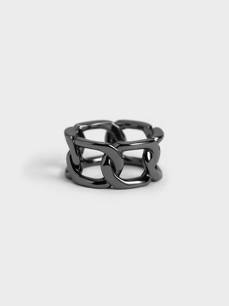 Anillo Gabine de eslabones, Negro, hi-res