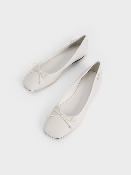 Rhea 方頭芭蕾舞鞋, 白色, hi-res