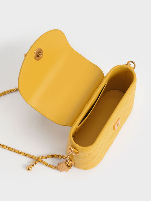Top Handle Circle Bag, Yellow, hi-res